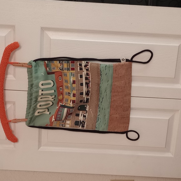 Handbags - PORTO PORTUGAL drawstring bag cork on the bottom local artist design